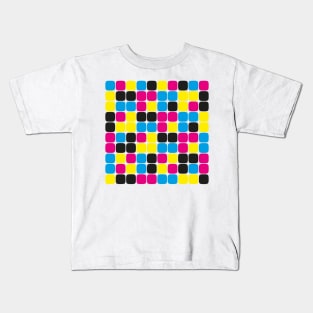 Squircle Pattern (CMYK) Kids T-Shirt